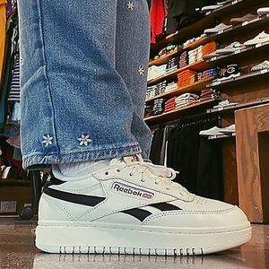 Reebok Club C Double in White & Black, Size 9 Women’s